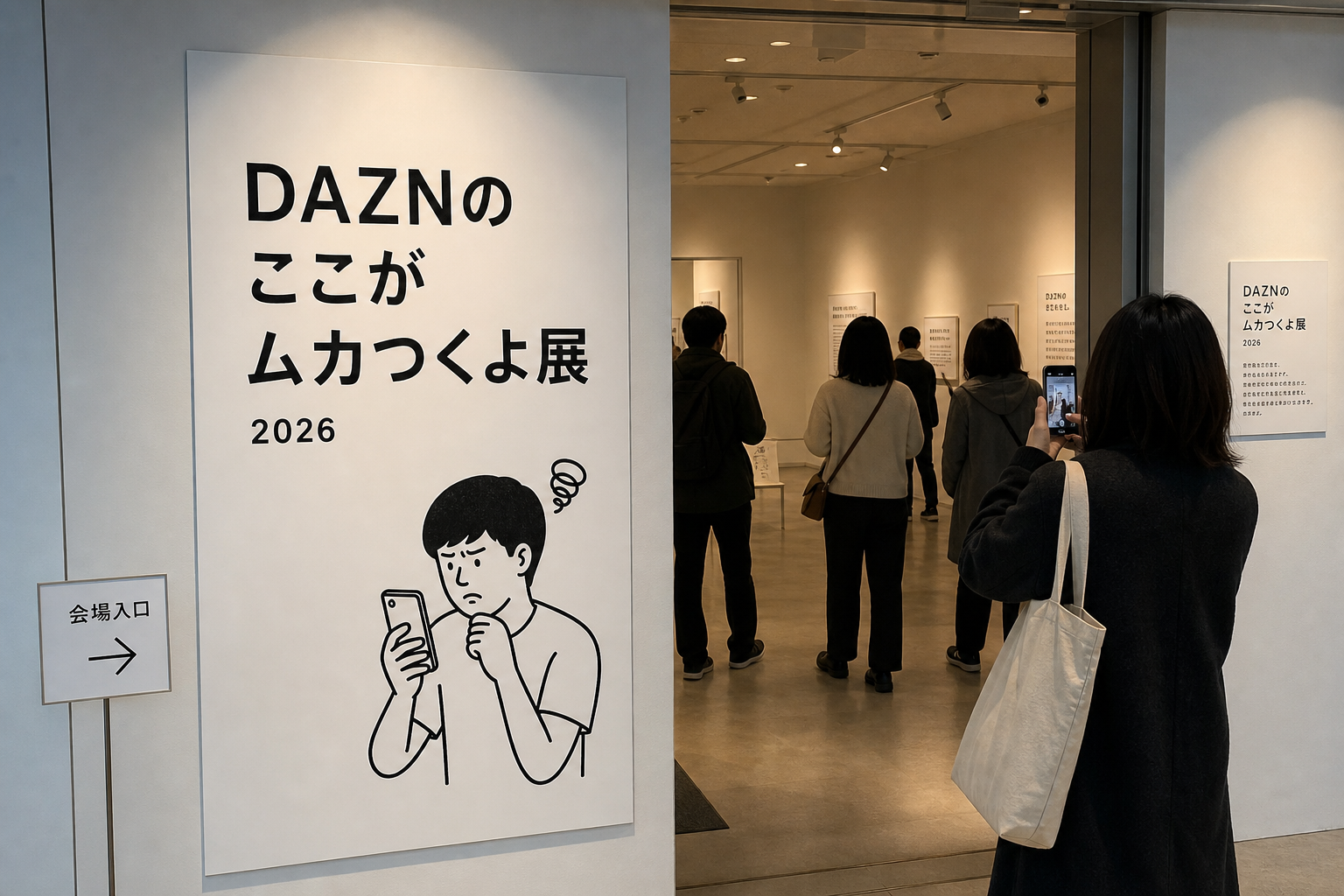 DAZNのここがムカつくよ展の会場入口の様子